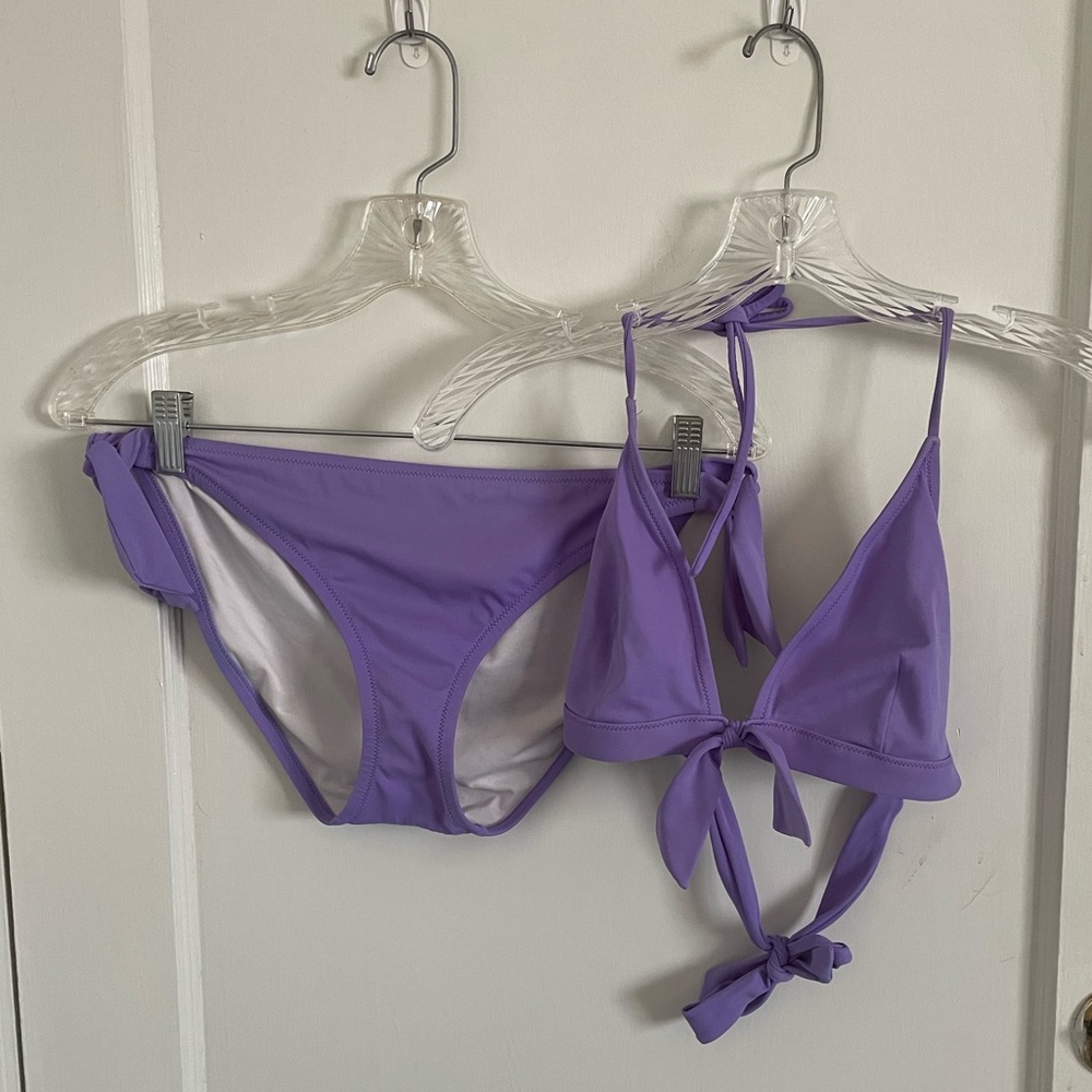 Victoria's Secret Lavender Triangle Tie Bikini Set